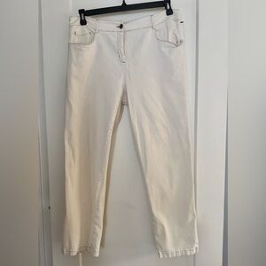 Eileen Fisher Winter White Straight Leg Jeans w/5 pockets.Cotton Blend.EUC. Sz L